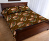 Hamburger Brown Pattern Print Bed Set Quilt-grizzshop