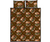 Hamburger Brown Pattern Print Bed Set Quilt-grizzshop