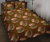 Hamburger Brown Pattern Print Bed Set Quilt-grizzshop