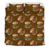 Hamburger Brown Pattern Print Duvet Cover Bedding Set-grizzshop