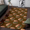 Hamburger Brown Pattern Print Floor Mat-grizzshop