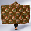 Hamburger Brown Pattern Print Hooded Blanket-grizzshop