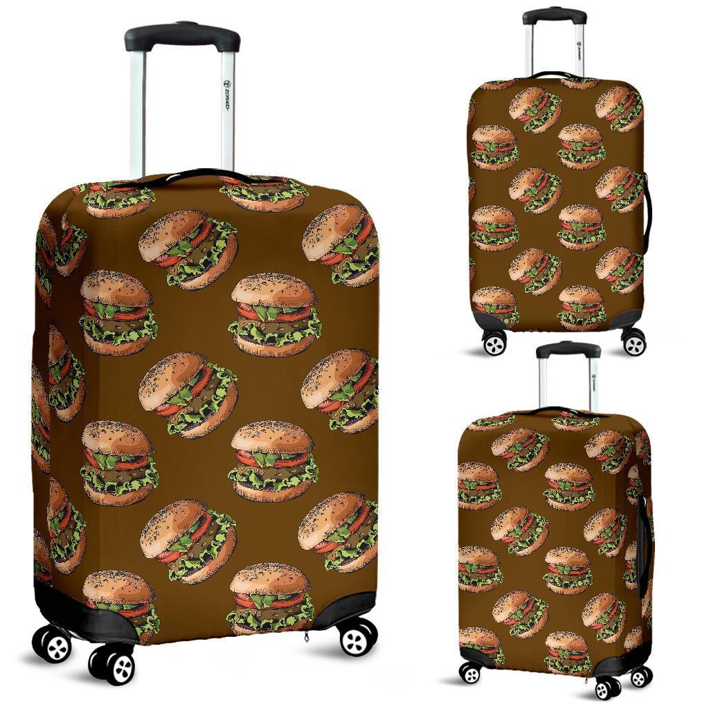 Hamburger Brown Pattern Print Luggage Cover Protector-grizzshop