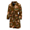 Hamburger Brown Pattern Print Men Long Robe-grizzshop