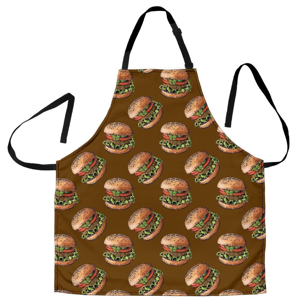 Hamburger Brown Pattern Print Men's Apron-grizzshop