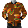 Hamburger Brown Pattern Print Men's Bomber Jacket-grizzshop