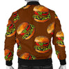 Hamburger Brown Pattern Print Men's Bomber Jacket-grizzshop