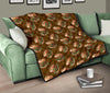 Hamburger Brown Pattern Print Quilt-grizzshop