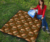 Hamburger Brown Pattern Print Quilt-grizzshop