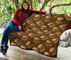 Hamburger Brown Pattern Print Quilt-grizzshop