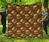 Hamburger Brown Pattern Print Quilt-grizzshop