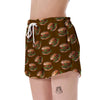 Hamburger Brown Pattern Print Women's Shorts-grizzshop