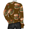 Hamburger Brown Pattern Print Women's Sweatshirt-grizzshop