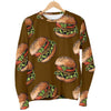 Hamburger Brown Pattern Print Women's Sweatshirt-grizzshop