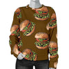 Hamburger Brown Pattern Print Women's Sweatshirt-grizzshop