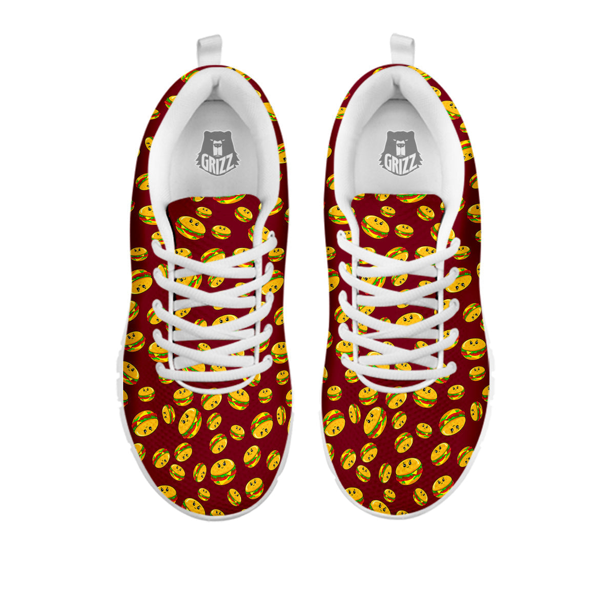 Hamburger Cute Print Pattern White Sneaker-grizzshop