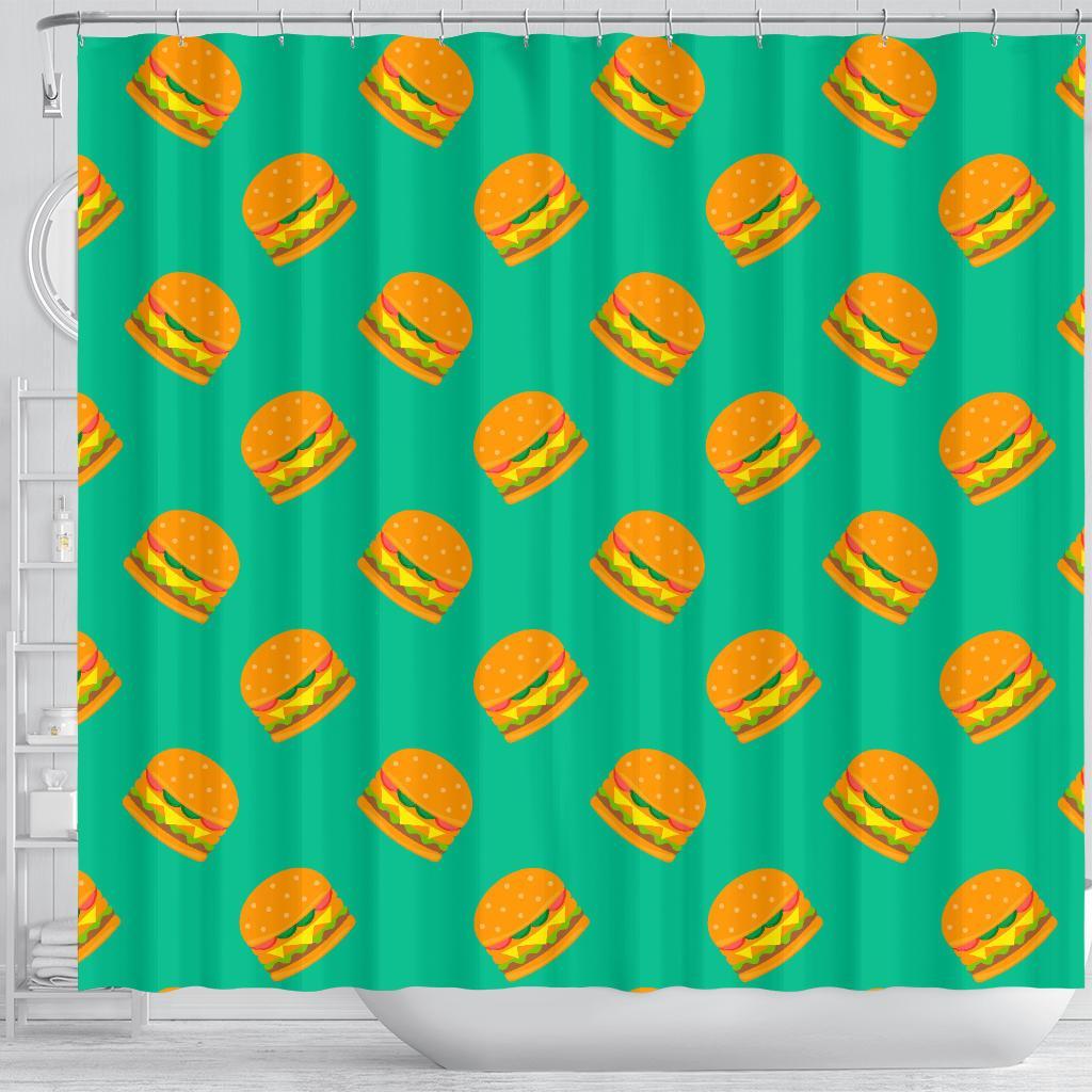 Hamburger Pastel Pattern Print Bathroom Shower Curtain-grizzshop