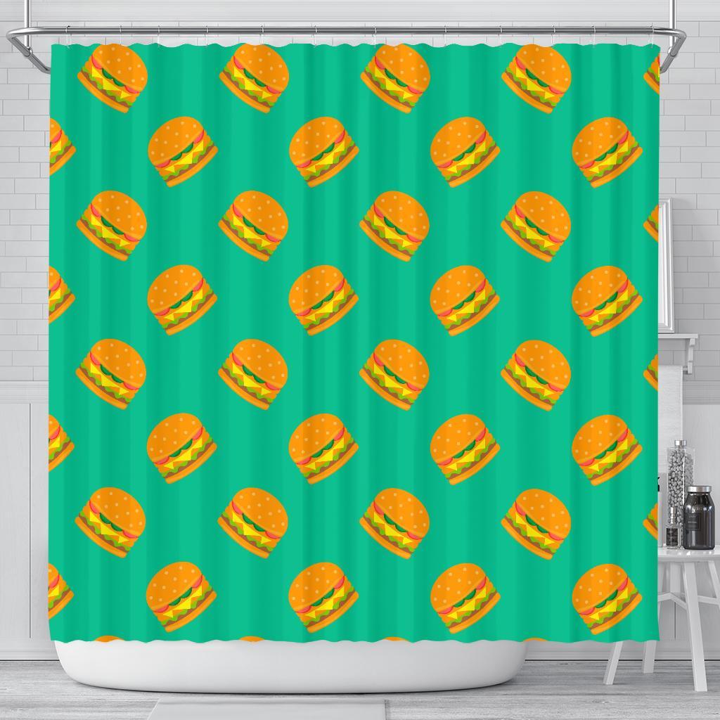 Hamburger Pastel Pattern Print Bathroom Shower Curtain-grizzshop