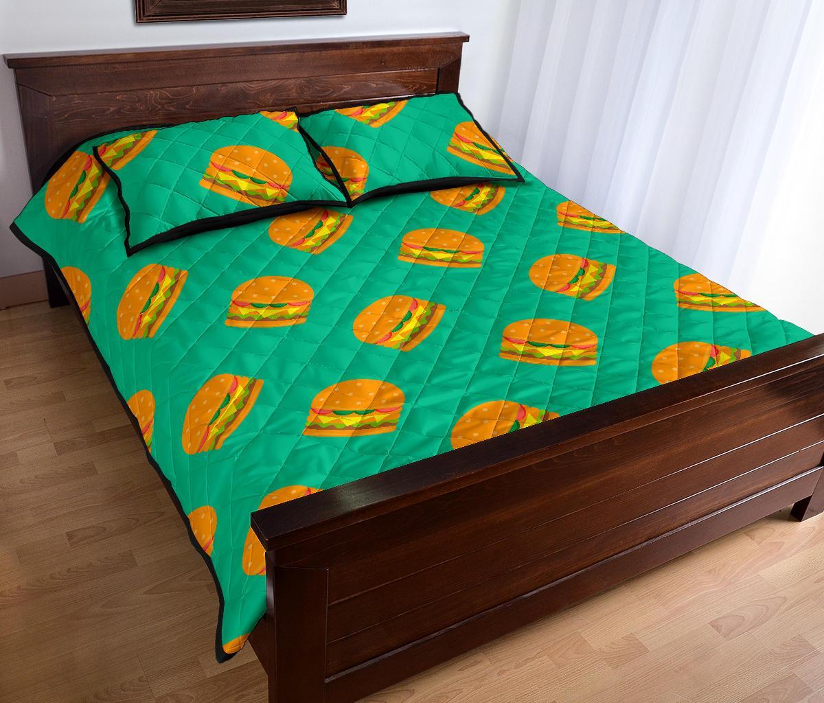 Hamburger Pastel Pattern Print Bed Set Quilt-grizzshop