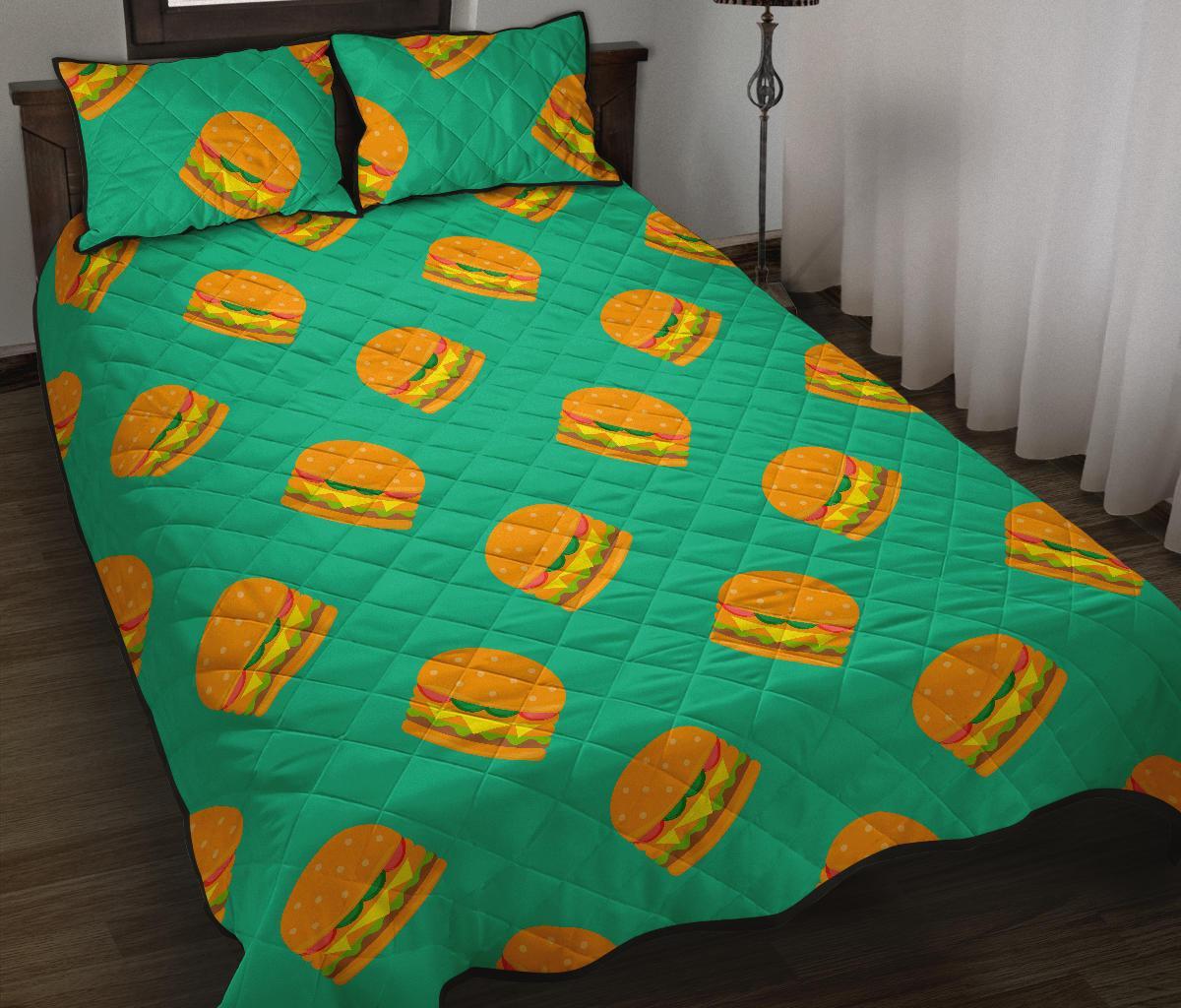 Hamburger Pastel Pattern Print Bed Set Quilt-grizzshop