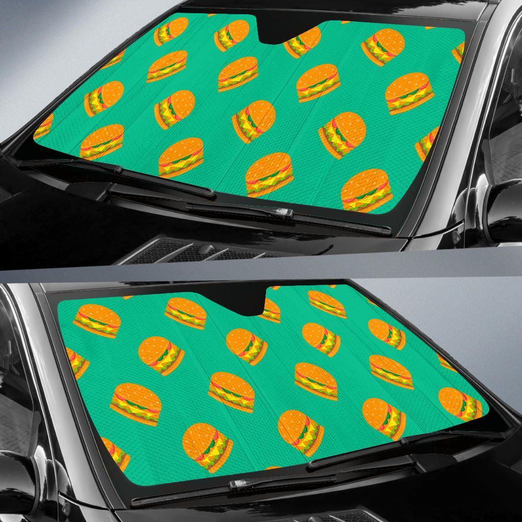 Hamburger Pastel Pattern Print Car Sun Shade-grizzshop