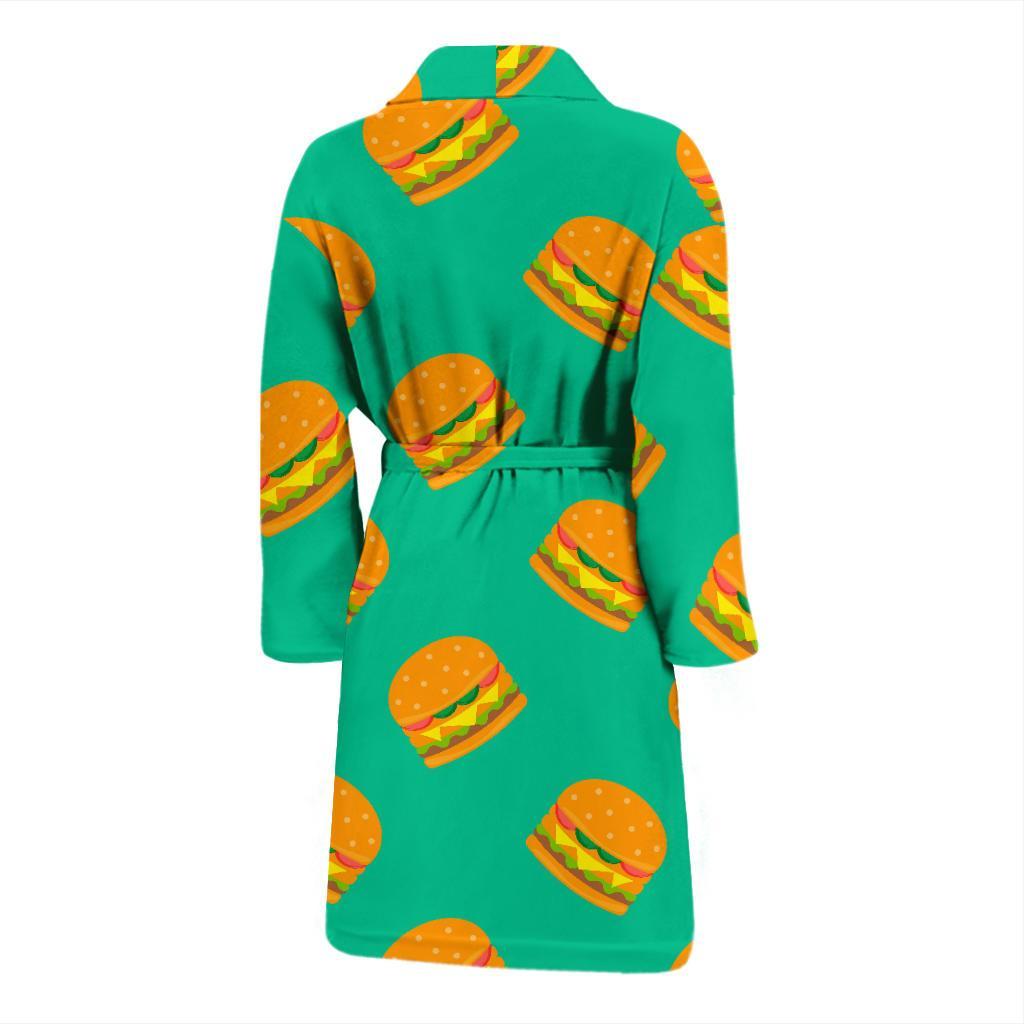 Hamburger Pastel Pattern Print Men Long Robe-grizzshop