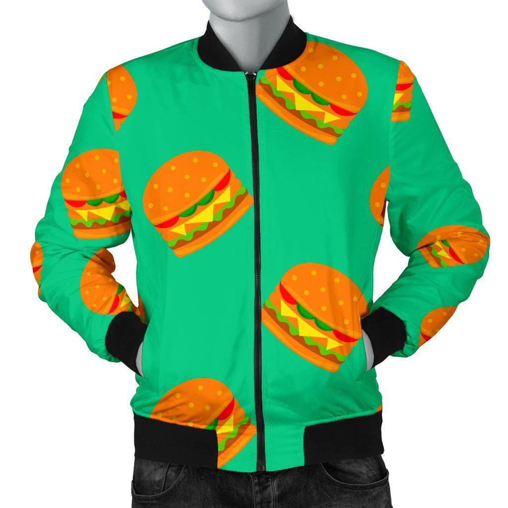 Hamburger Pastel Pattern Print Men's Bomber Jacket-grizzshop