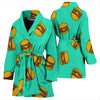 Hamburger Pastel Pattern Print Women Long Robe-grizzshop