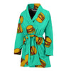 Hamburger Pastel Pattern Print Women Long Robe-grizzshop