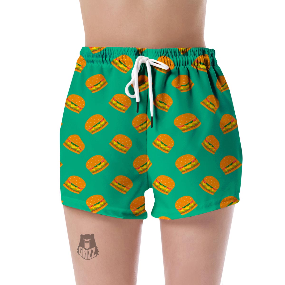 Hamburger Pastel Pattern Print Women's Shorts-grizzshop