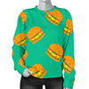 Hamburger Pastel Pattern Print Women's Sweatshirt-grizzshop