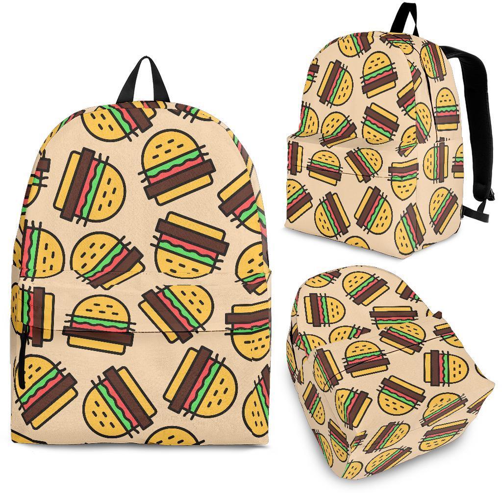 Hamburger Pattern Print Backpack-grizzshop