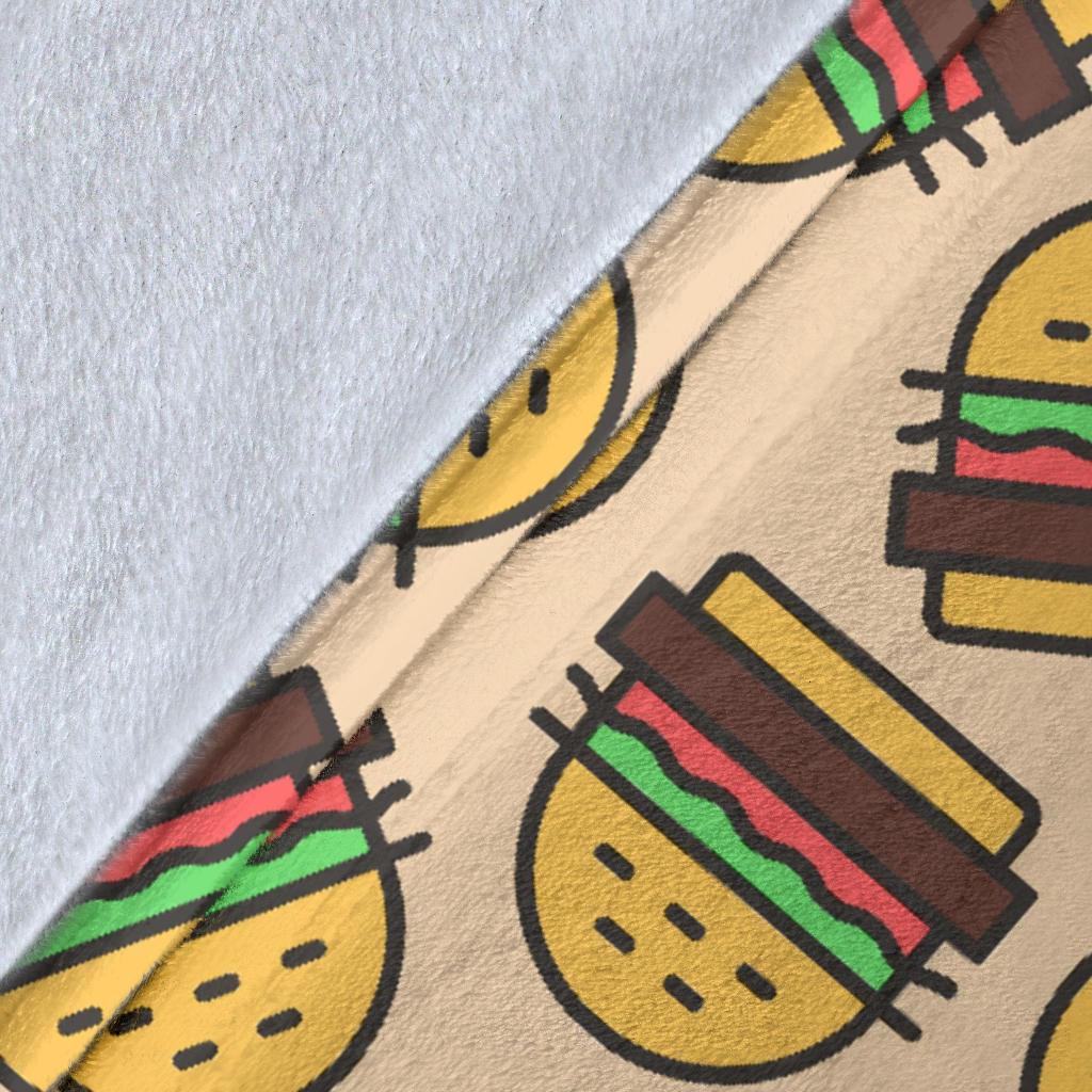 Hamburger Pattern Print Blanket-grizzshop