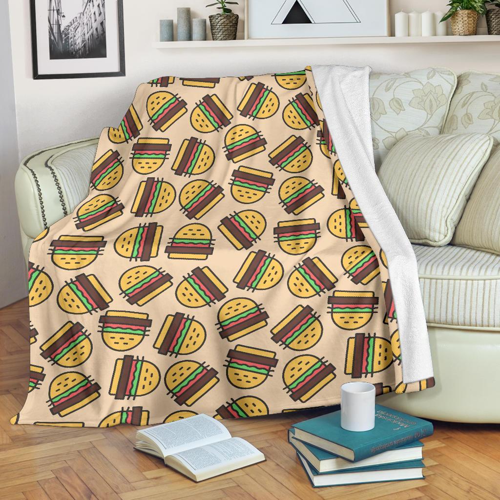 Hamburger Pattern Print Blanket-grizzshop