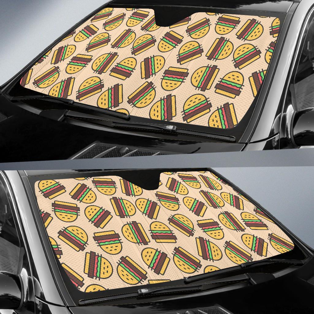 Hamburger Pattern Print Car Sun Shade-grizzshop