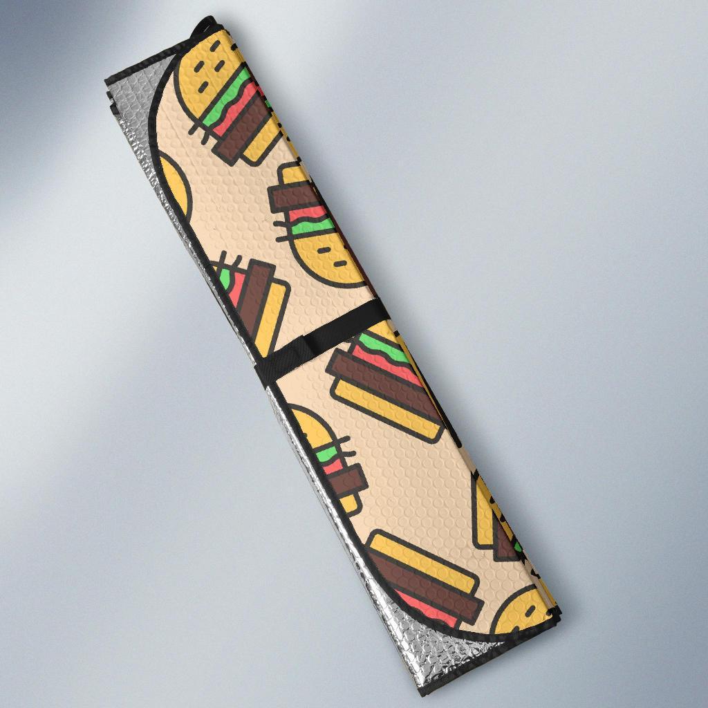 Hamburger Pattern Print Car Sun Shade-grizzshop