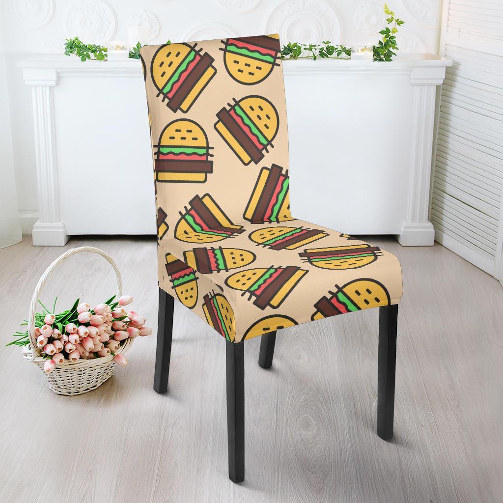 Hamburger Pattern Print Chair Cover-grizzshop