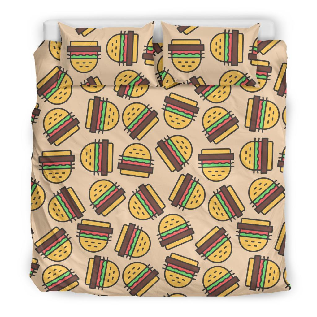 Hamburger Pattern Print Duvet Cover Bedding Set-grizzshop