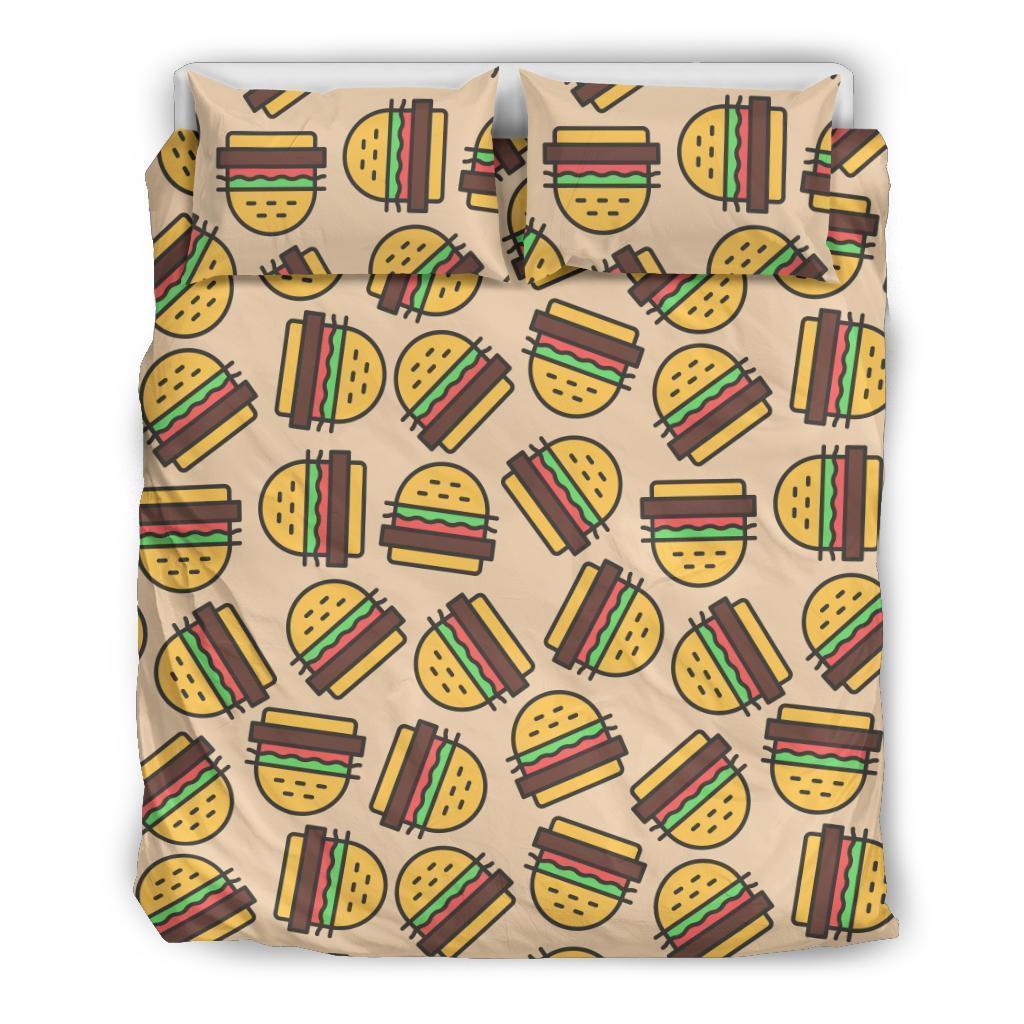 Hamburger Pattern Print Duvet Cover Bedding Set-grizzshop