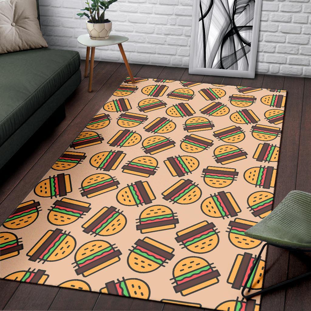 Hamburger Pattern Print Floor Mat-grizzshop