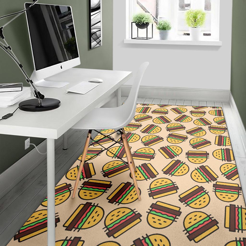 Hamburger Pattern Print Floor Mat-grizzshop