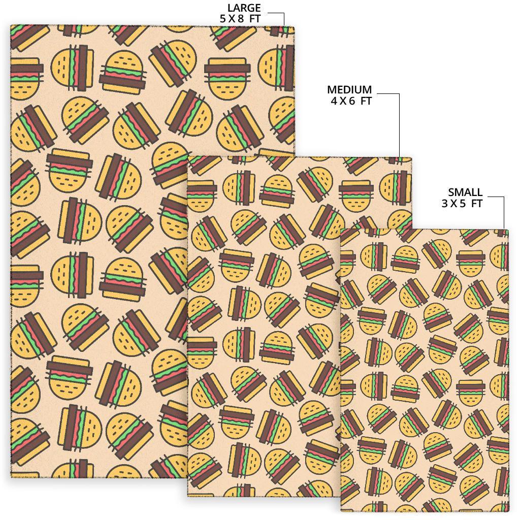 Hamburger Pattern Print Floor Mat-grizzshop