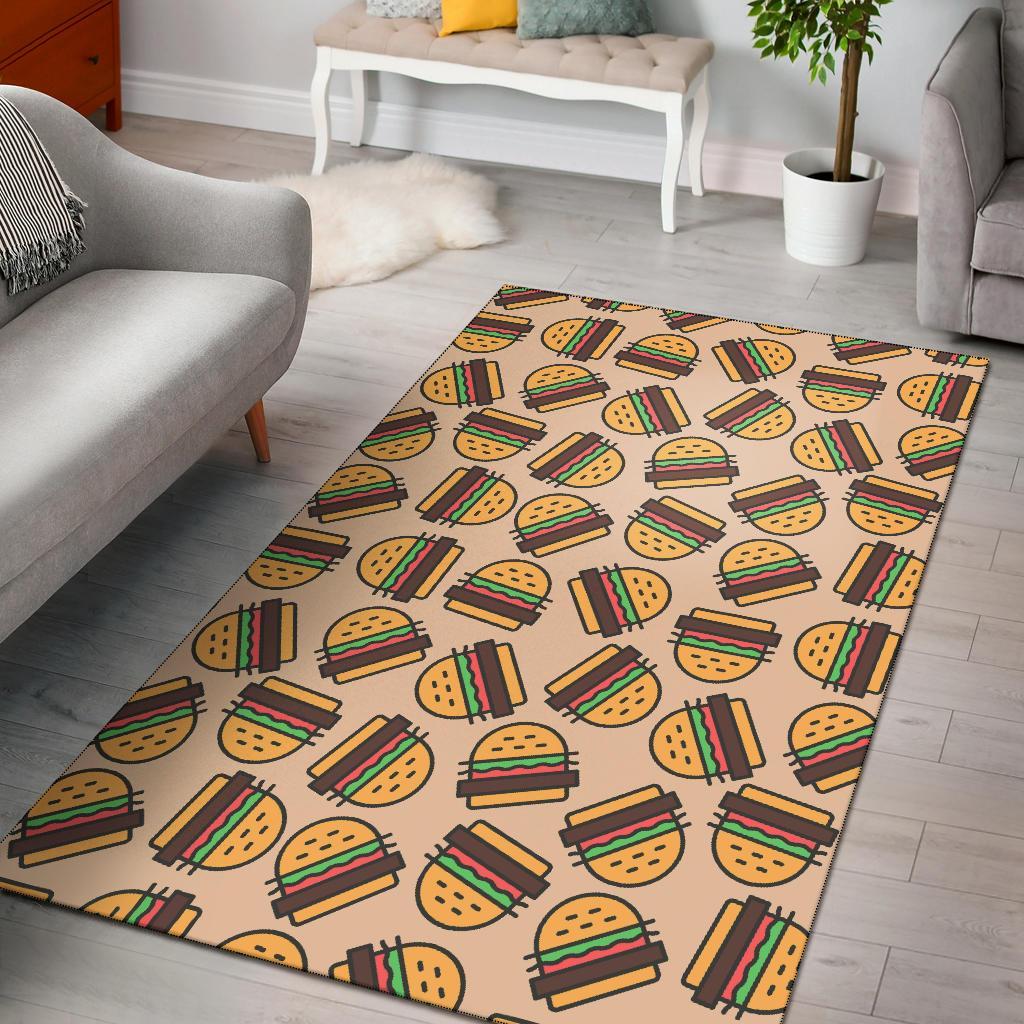 Hamburger Pattern Print Floor Mat-grizzshop