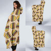 Hamburger Pattern Print Hooded Blanket-grizzshop