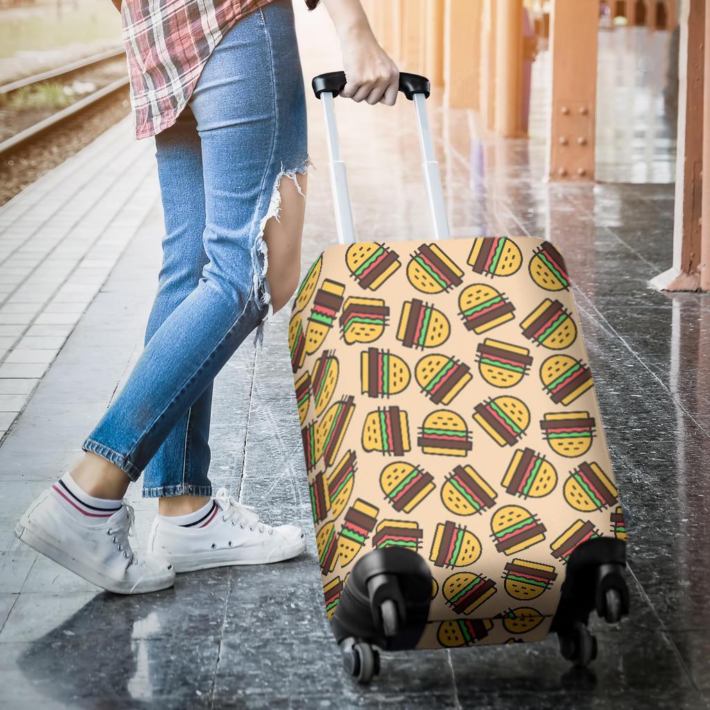 Hamburger Pattern Print Luggage Cover Protector-grizzshop