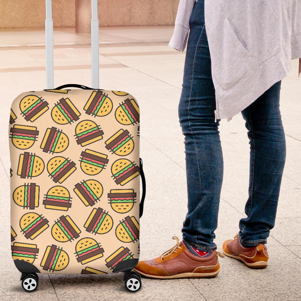 Hamburger Pattern Print Luggage Cover Protector-grizzshop