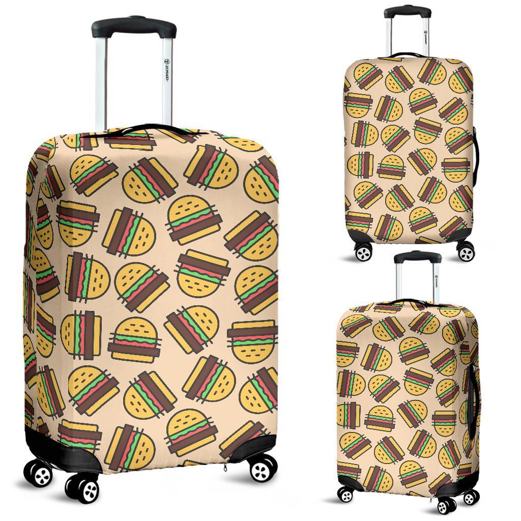 Hamburger Pattern Print Luggage Cover Protector-grizzshop