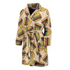 Hamburger Pattern Print Men Long Robe-grizzshop