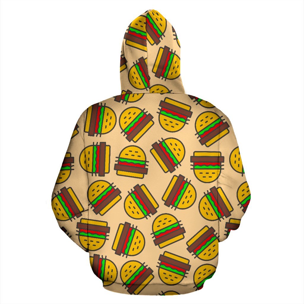 Hamburger Pattern Print Men Women Pullover Hoodie-grizzshop