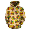 Hamburger Pattern Print Men Women Pullover Hoodie-grizzshop